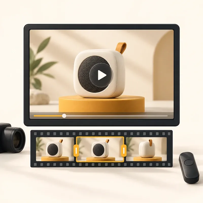 Product demonstration video with a selected clip prepared for a presentation.