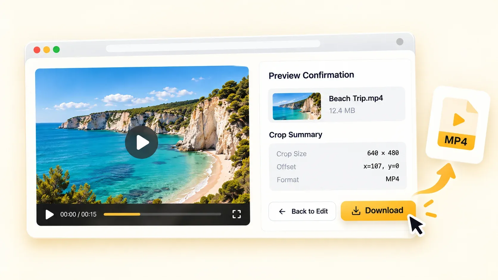 A cropped video preview with the download button.